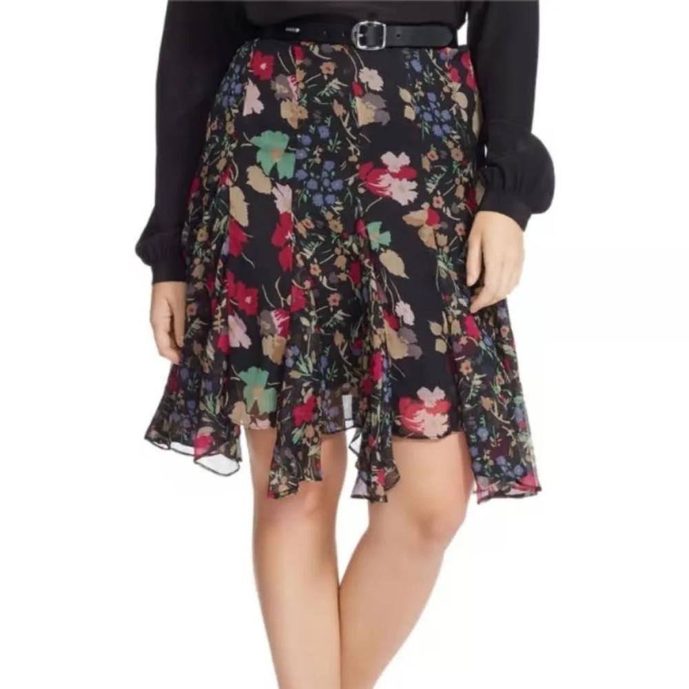 Ralph Lauren Black Floral Circle Skirt
